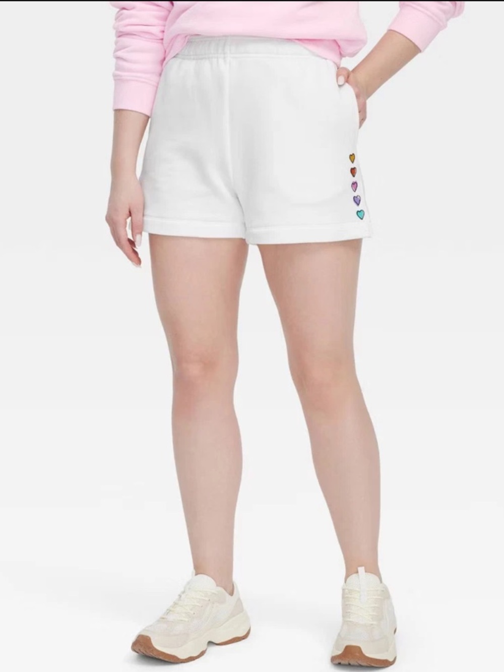 Women's Disco Hearts Shorts - Roller Rabbit - White - L